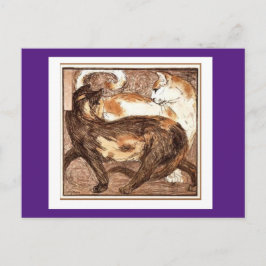 Cartão Postal Franz Marc, Dois Gatos, Belas Artes