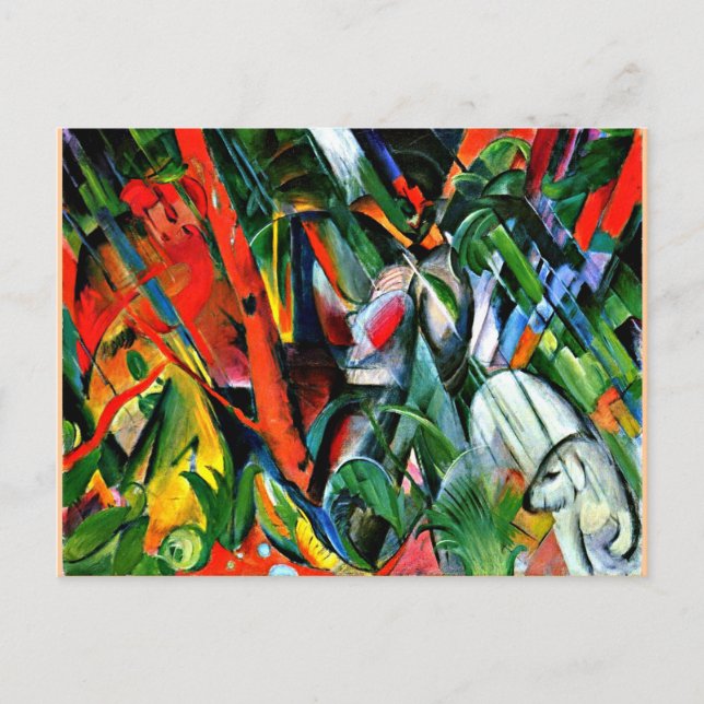 Cartão Postal Franz Marc - Na Chuva - 1912 (Frente)