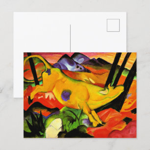 Cartão Postal Franz Marc pintando, a vaca amarela