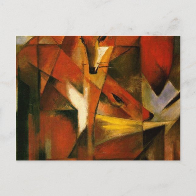 Cartão Postal Franz Marc - Raposas (Frente)