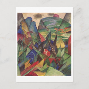 Cartão Postal Franz Marc - Raposas 1913 Canvas de petróleo Rapos