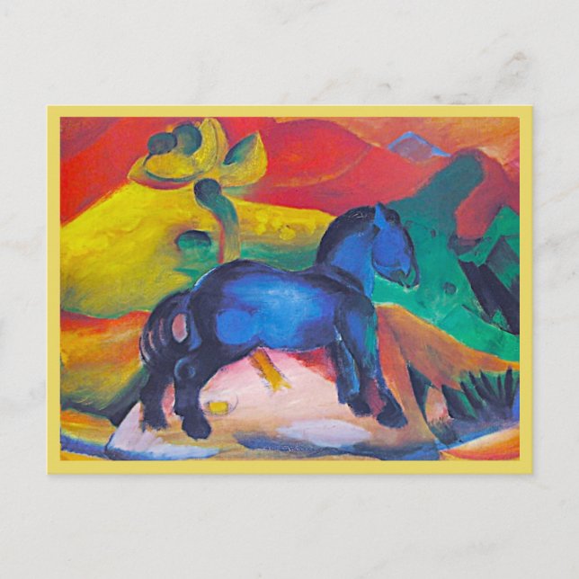 Cartão Postal Franz Marc, The Blue Pony, Art (Frente)