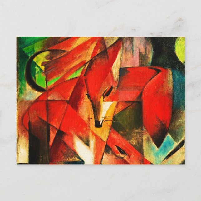 Cartão Postal Franz Marc The Foxes Red Fox Modern Art Painting (Frente)
