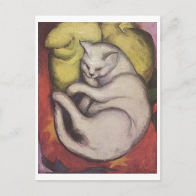 Cartão Postal Franz Marc - Tomcat com Cushion Amarelo 1912 Cat T (Frente)