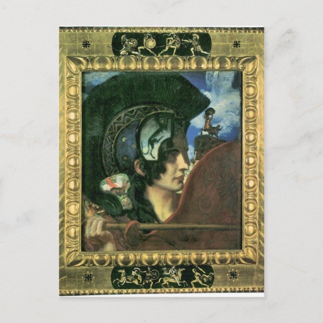 Cartão Postal Franz von Stuck - Amazon de luta (Frente)