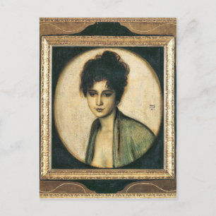 Cartão Postal Franz von Stuck - Retrato da senhora deputada Feez