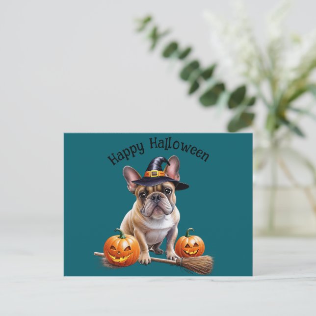 Cartão Postal   Französische Bulldogge Halloween  (Em pé/Frente)