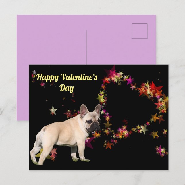 Cartão Postal Französische Bulldogge Valentinstag French Bulldog (Frente/Verso)