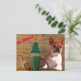 Cartão Postal  französische Bulldoggen Christmas French Bulldog 