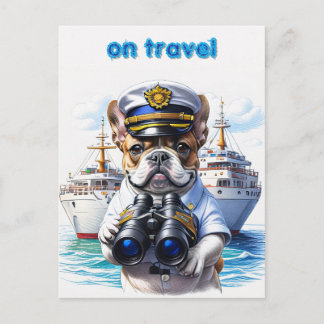 Cartão Postal Französische Bulldoggen French Bulldog Travel