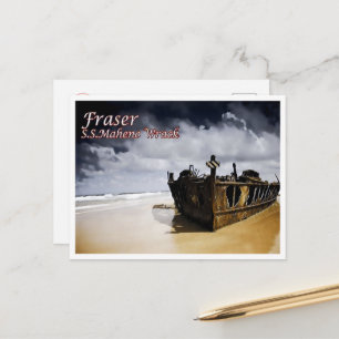 Cartão Postal Fraser - S.S.Maheno Wrack - Austrália -