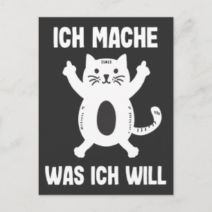 Cartão Postal Freches Kätzchen Lustige Katze Rebell Mittelfinge