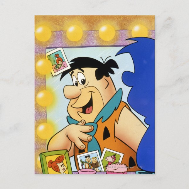 Cartão Postal Fred Flintstone Olha Em Espelho (Frente)