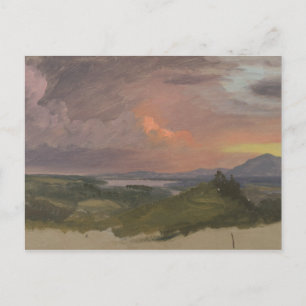 Cartão Postal Frederic Edwin Church -Pôr do sol no vale do Hudso