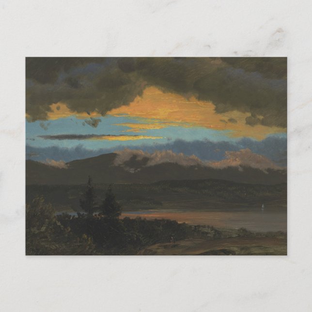 Cartão Postal Frederic Edwin Church - Pôr do sol sobre o Hudson (Frente)
