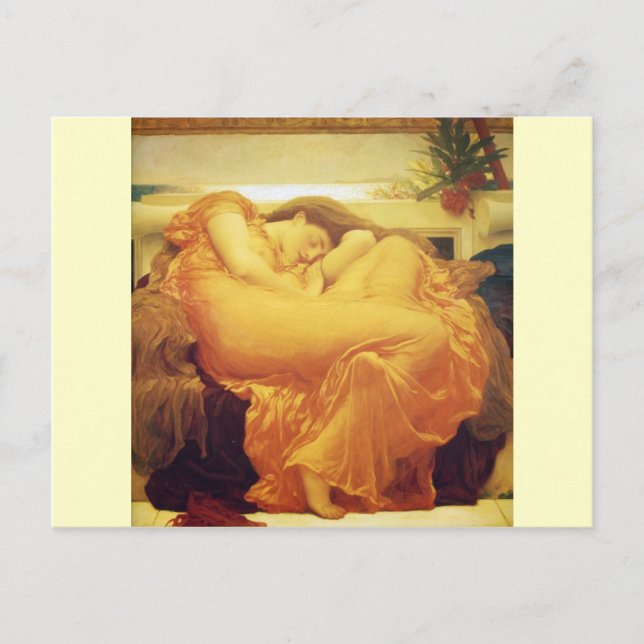 Cartão Postal Frederic Leighton, Cartão-postal "Flaming June" (Frente)