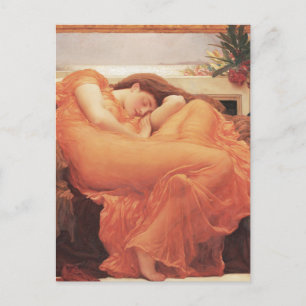 Cartão Postal Frederic Lord Leighton Flaming June Square Art