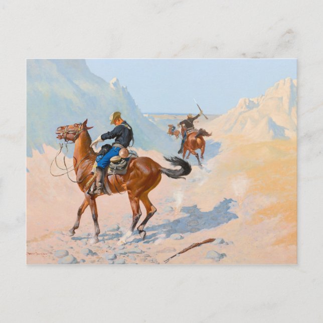 Cartão Postal Frederic Remington - A Guarda Avançada, ou A Mil (Frente)