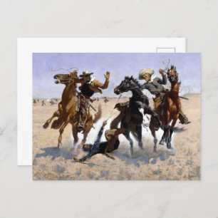 Cartão Postal Frederic Remington Ajudando um Camarada