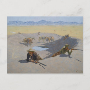 Cartão Postal Frederic Remington - Luta pela Waterhole