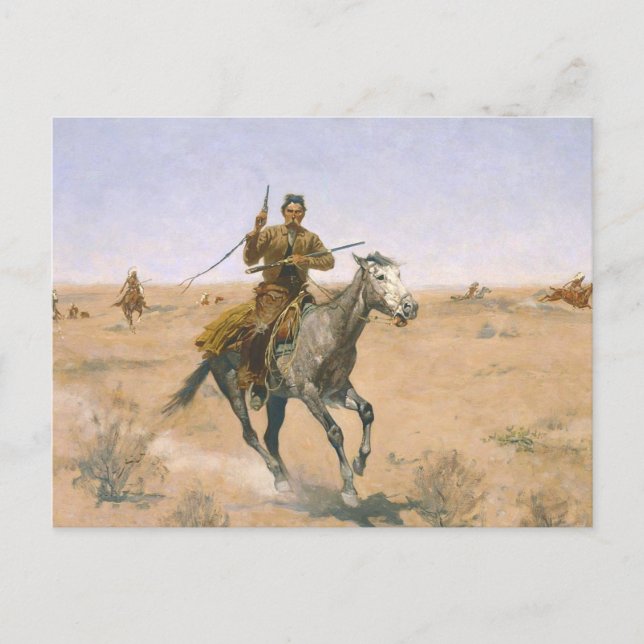 Cartão Postal Frederic Remington - O Voo (Frente)