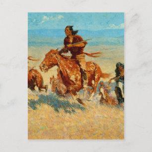Cartão Postal Frederic Remington's The Buffalo Runners (1909)