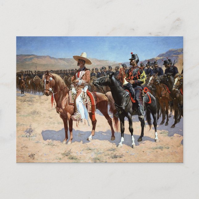 Cartão Postal Frederic Remington's The Mexico Major (1889) (Frente)