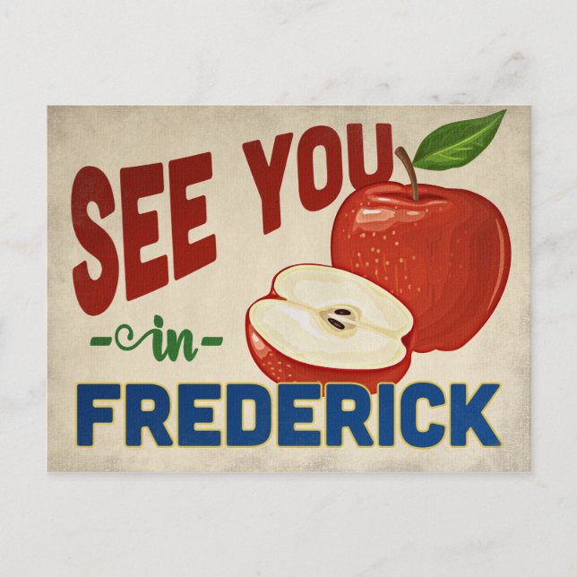 Cartão Postal Frederick Maryland Apple - Viagens vintage (Frente)