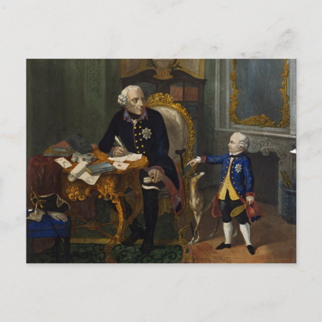 Cartão Postal Frederico, o Grande e seu sobrinho-neto (Frente)