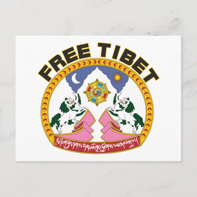 Cartão Postal Free Tibet Emblem (Frente)
