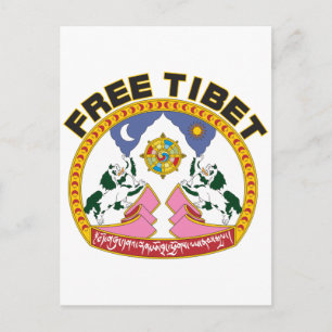 Cartão Postal Free Tibet Emblem