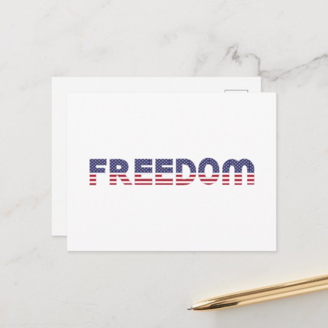 Cartão Postal Freedom American Flag for Patriotic & Liberty Gift (Frente/Verso In Situ)