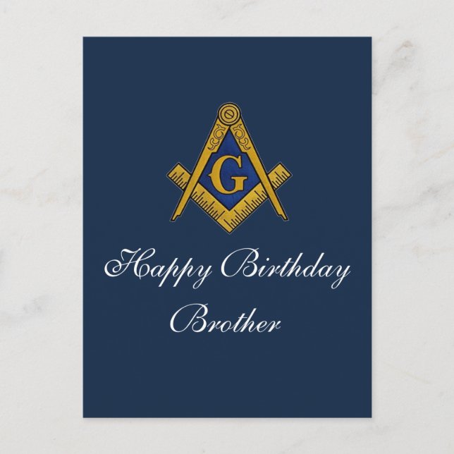 Cartão Postal Freemason Masonic Mason Freemason Birthday (Frente)