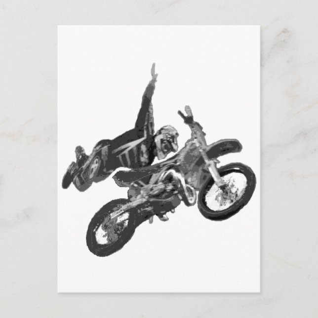 Cartão Postal freestyling com moto de terra (Frente)