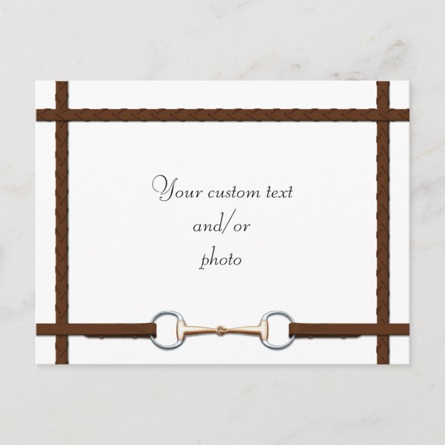 Cartão Postal Freio Snaffle & Rédeas de Couro Trançado Foto de C (Frente)