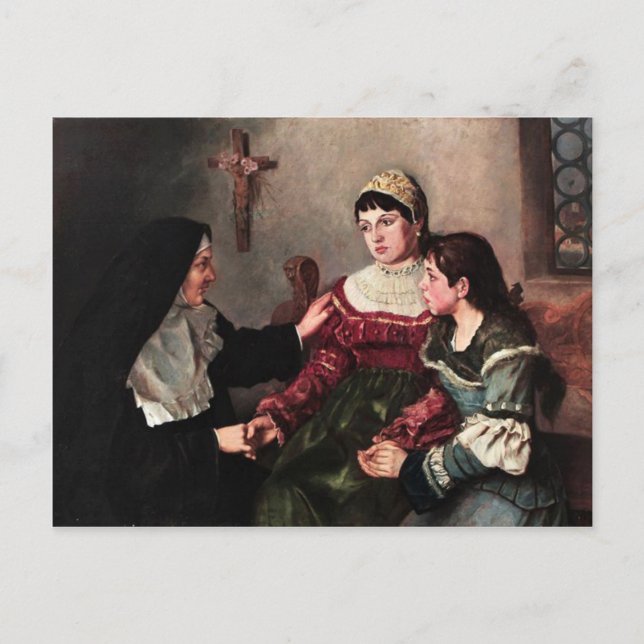 Cartão Postal freira dando conforto (Frente)