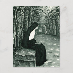 Cartão Postal freira solitária