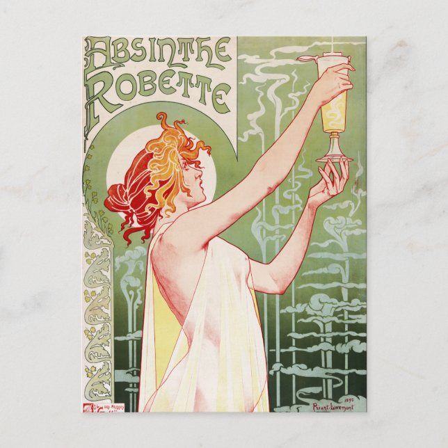 Cartão Postal French art nouveau poster "absinthe Robette" (Frente)