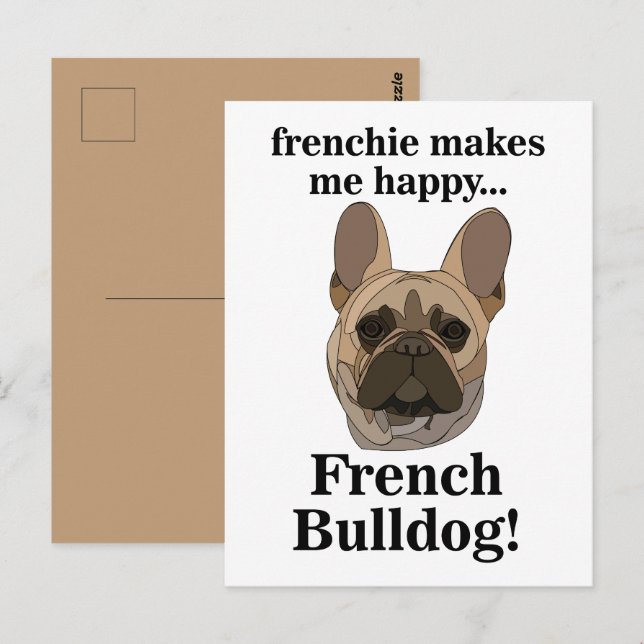 Cartão Postal French Bulldog Face Dog Lover (Frente/Verso)