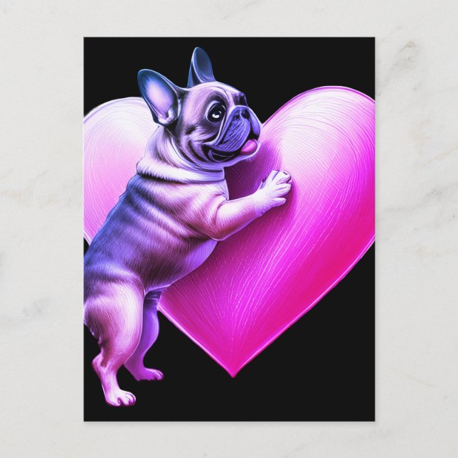 Cartão Postal French Bulldog I love you (Frente)