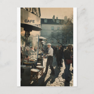 Cartão Postal french cafe waiter