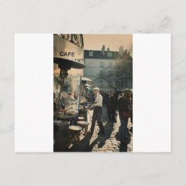 Cartão Postal french cafe waiter