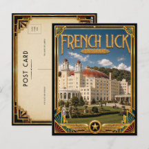 French Lick Indiana Arte Deco Antigo Dourado