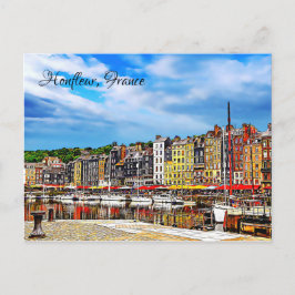Cartão Postal Frente d'água do porto de Honfleur, na Normandia,