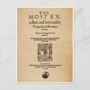 Cartão Postal Frente de Peça ao Romeu e Julieta Quarto (1599)