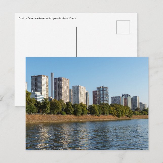 Cartão Postal Frente de Sena em Paris, França (Frente/Verso)