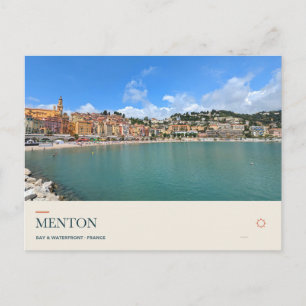Cartão Postal Frente marítima de Menton e Baía Mediterrânea