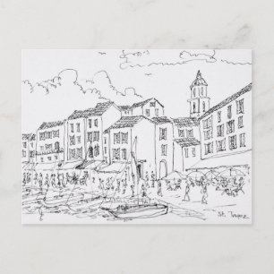 Cartão Postal Frente Marítima de Saint-Tropez   Riviera Francesa