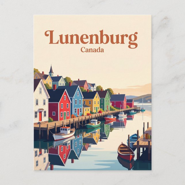 Cartão Postal Frente Marítimo de Lunenburg Canadá (Frente)