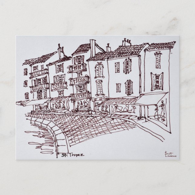 Cartão Postal Frente Marítimo de Saint-Tropez | Saint-Tropez, Fr (Frente)